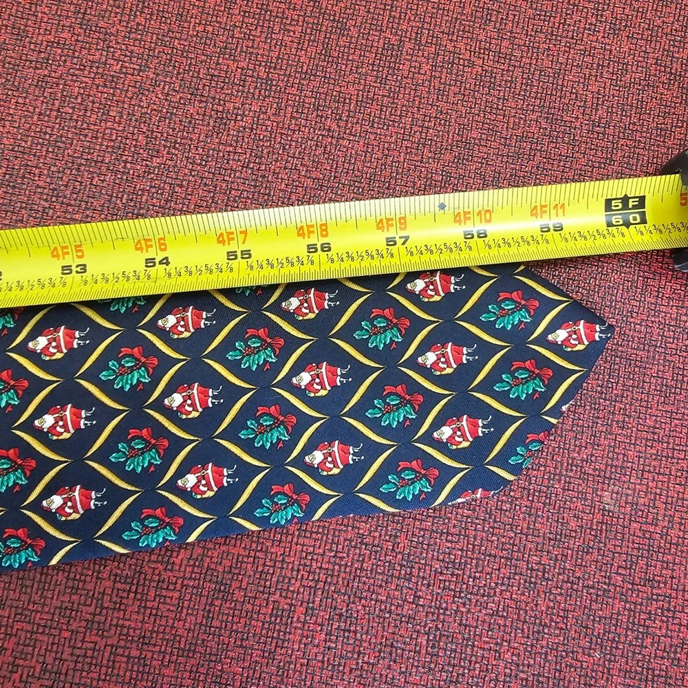 Vintage Brooks Brothers Makers Silk Tie Santa Christmas‎ USA Holiday Novelty